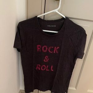 ZADIG AND VOLTAIRE walk lin Rock and Roll T- shirt